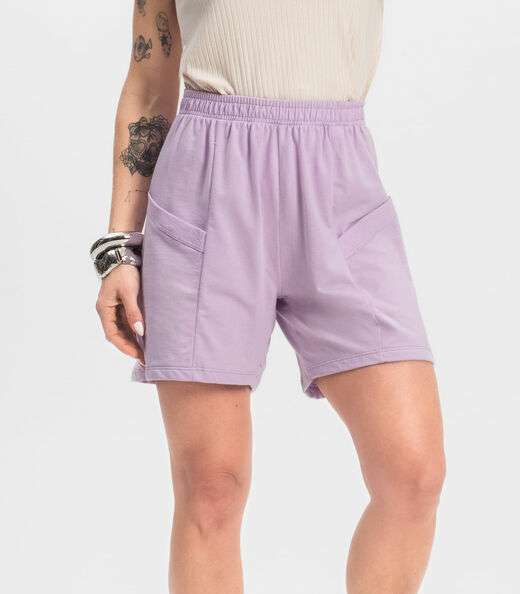Shorts Feminino Moletinho Infinita Cor Roxo