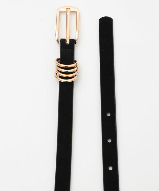 Cinto Feminino Fivela Aveludado Marisa Preto
