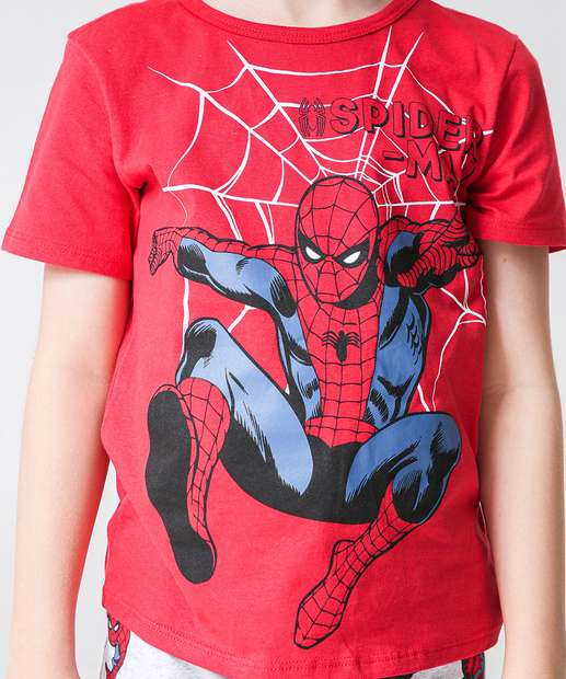 Pijama Infantil Homem Aranha Marvel Tam 4 a 12 Vermelho