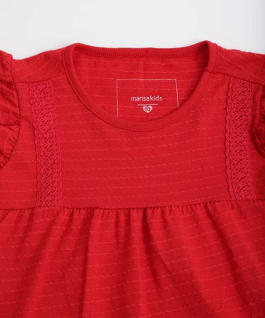 Blusa Infantil Babado Textura Marisa Tam 1 a 3