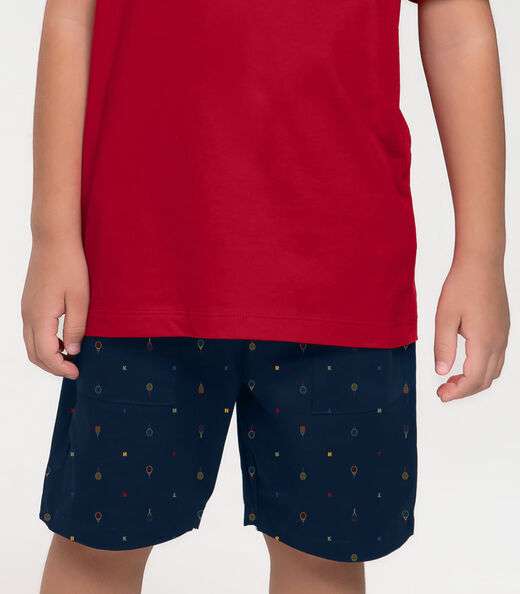 Conjunto Infantil Camiseta Com Bermuda Trick Nick Azul
