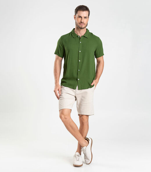Camisa Viscose Dobby Masculina Diametro Verde