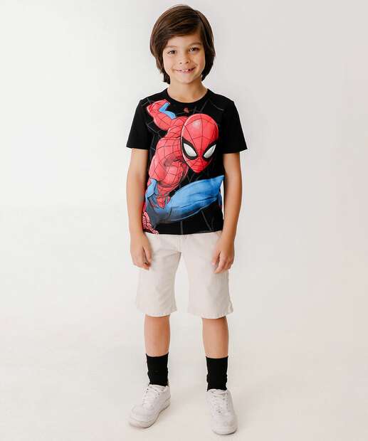 Camiseta Infantil Homem Aranha Marvel Tam 4 a 10