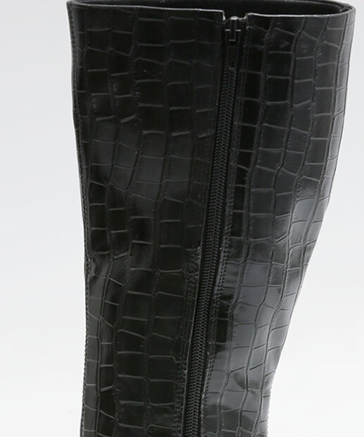 Bota Feminina Cano Alto Textura Croco Via Uno