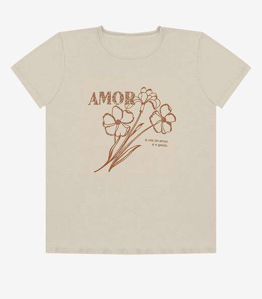 Image_Blusa Feminina Manga Curta Estampada Select Bege