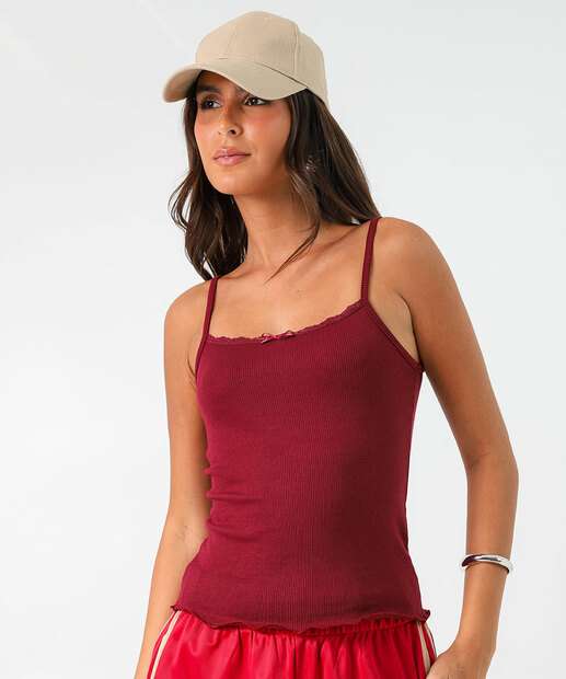 Image_Blusa Feminina Canelada Alças Finas Marisa Vinho