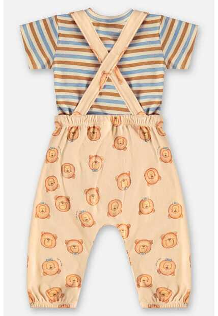 Conjunto Jardineira e Body Bebê Up Baby