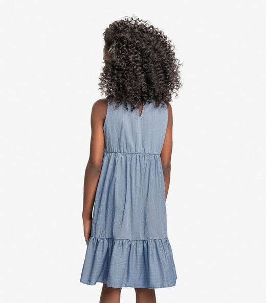 Vestido Infantil Com Listras Trick Nick Azul