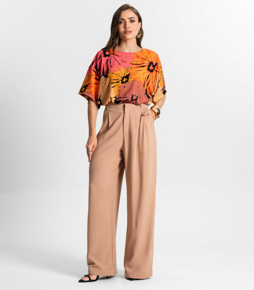 Calça Pantalona Feminina Endless Marrom