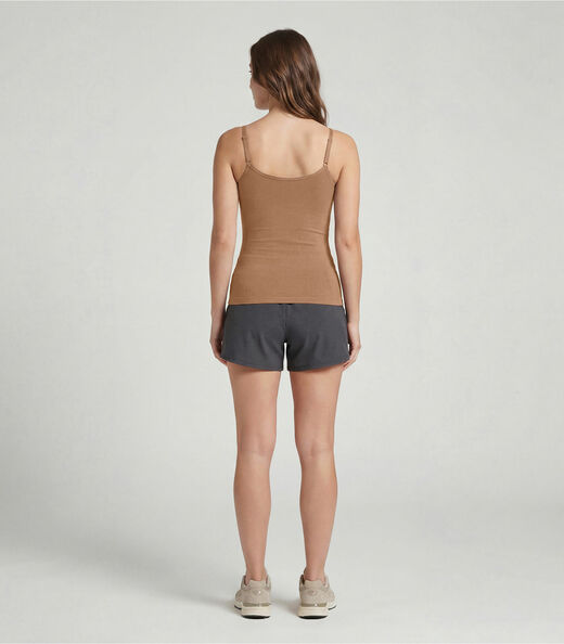 Blusa Regata Em Poliamida Com Bojo Sea Surf Bege