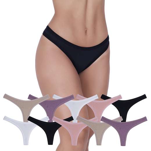 Image_Kit 10 Calcinhas Light Algodão Fio Dental Concept Lingerie Multicolorido