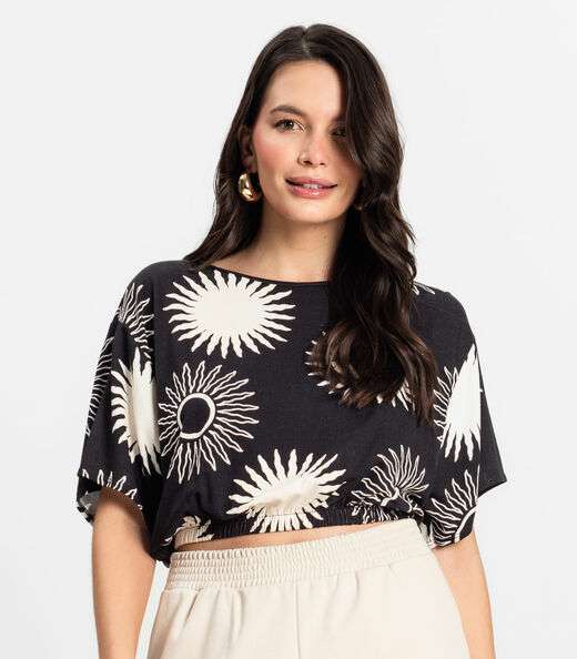 Blusa Feminina Manga Curta Rovitex Preto