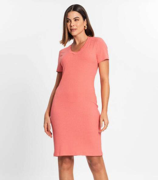 Image_Vestido Feminino Em Ribana Canelada Rovitex Rosa