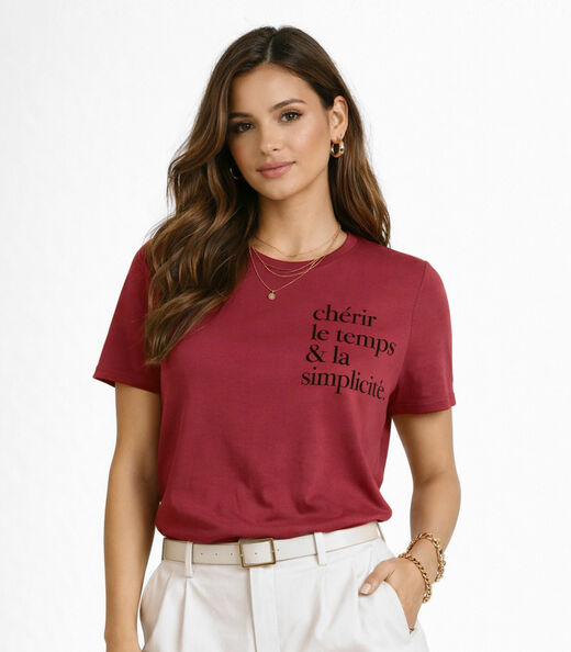 Image_Blusa Feminina Manga Curta Infinita Cor Vermelho