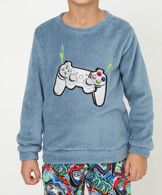Pijama Infantil Game Marisa Tam 04 ao 10 Azul