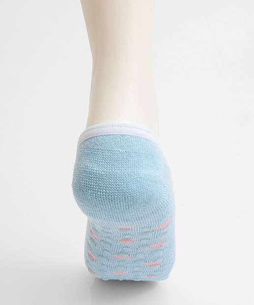 Meia Sapatilha Feminina Antiderrapante Marisa Azul