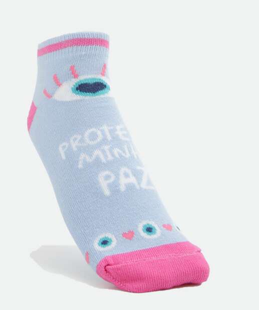 Kit 3 Pares Meias Soquete Feminina Estampa Olho Grego