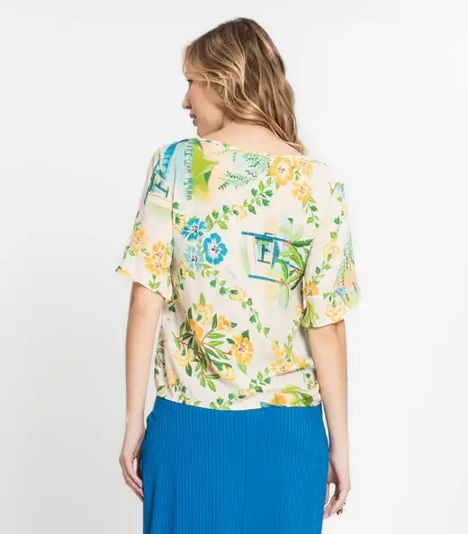 Blusa Feminina Estampada Infinita Cor Bege