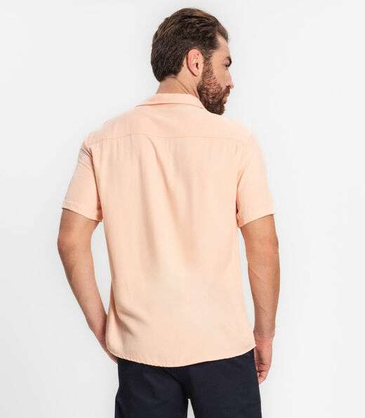 Camisa Masculina Em Viscose Dobby Diametro Bege