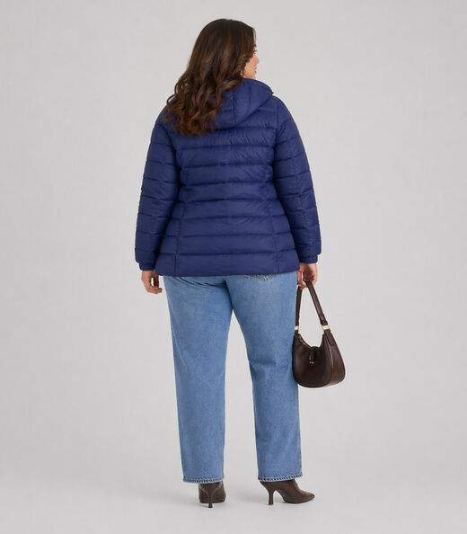 Jaqueta Feminina Plus Size Com Capuz Sea Surf Azul