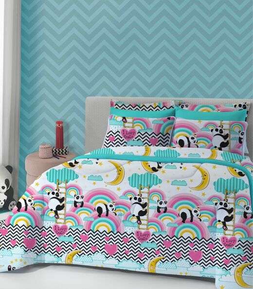 Image_Jogo de Cama Casal Love Panda Vivaldi Verde