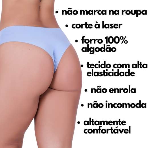 Kit 10 Calcinhas Sem Costura Tanga Corte Laser Não Marca