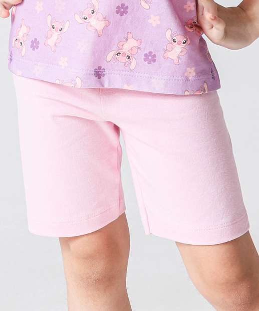 Conjunto Infantil Estampa Angel Stitch Tam 4 a 10 Lilás