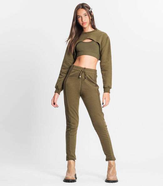 Conjunto Blusão Com Top Juvenil Feminino Minty Verde