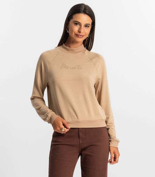 Blusão Raglan Feminino Rovitex Marrom