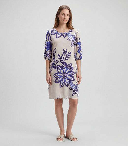 Image_Vestido Midi Com Manga Flare 3/4 Infinita Cor Azul