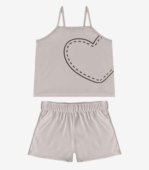 Image_Conjunto Infantil Blusa e Shorts Feminino Select Cinza