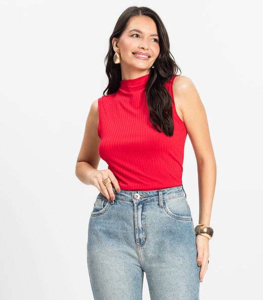 Image_Blusa em Ribana Canelada Rovitex Vermelho