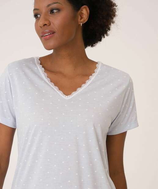 Pijama Feminino Poá Manga Curta Marisa