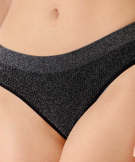 Calcinhas Fio Dental Lurex Sem Costura Marisa Preto