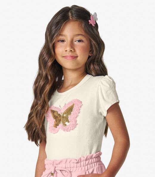 Conjunto Blusa com Shorts Menina Trick Nick Rosa