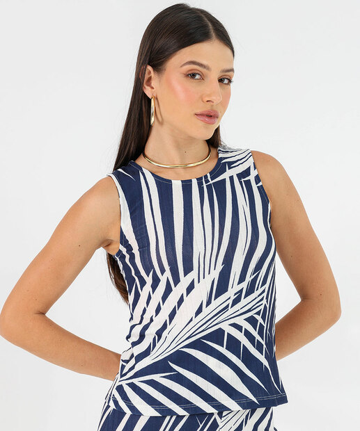 Image_Blusa Regata Feminina Estampa Folhas Marisa Off White