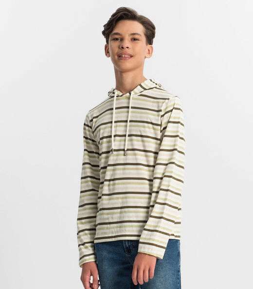 Camiseta Juvenil Menino Listrada Minty Verde