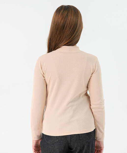 Blusa Infantil Manga Longa Marisa Tam 4 a 10 Bege