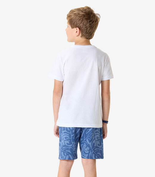 Conjunto Camiseta Com Bermuda Infantil Rovi Kids Branco