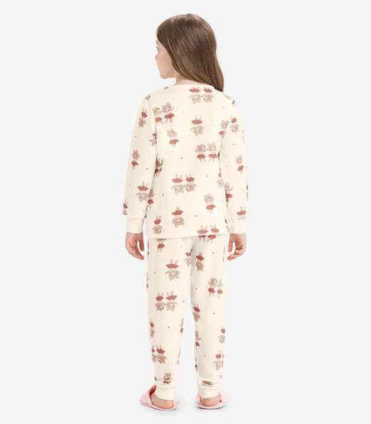Pijama moletinho Rovi Kids Bege