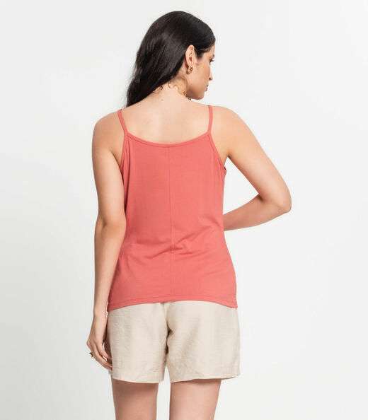 Blusa Feminina de Alças Básica Rovitex Laranja