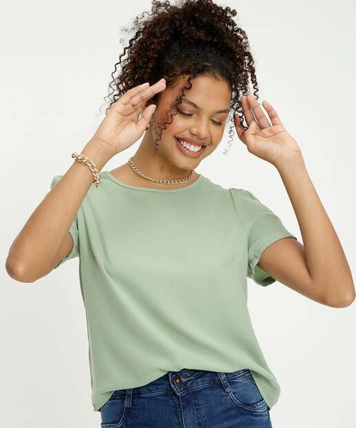 Blusa Feminina Básica Manga Curta Marisa