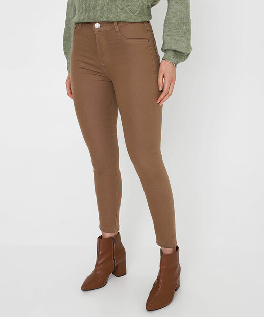 Calça Feminina Sarja Skinny Sawary Marrom