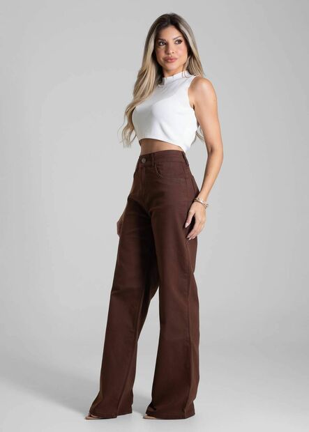 Calça Sarja Sawary Wide Leg - 282899