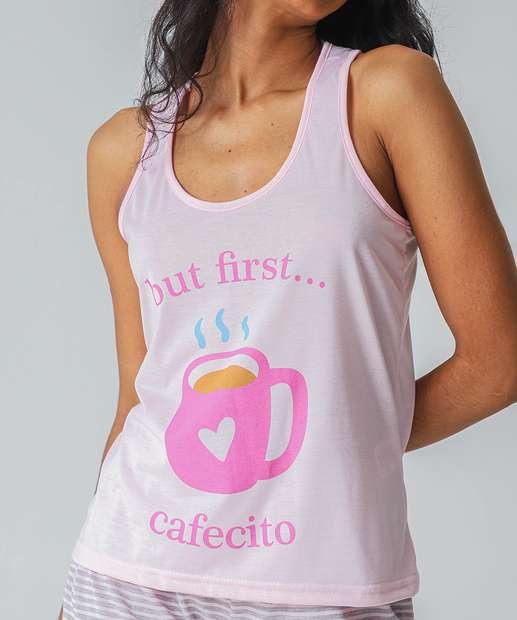 Pijama Feminino Nadador Estampado Marisa Rosa