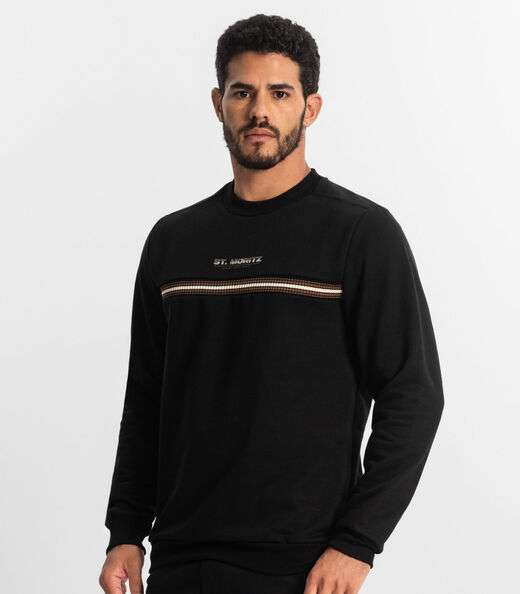 Blusão Masculino Em Moletom Diametro Preto