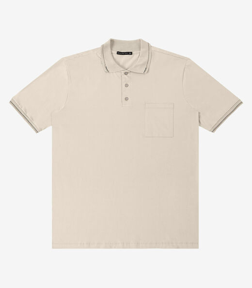 Camisa Polo Masculina Cotton Leve UV Diametro Bege