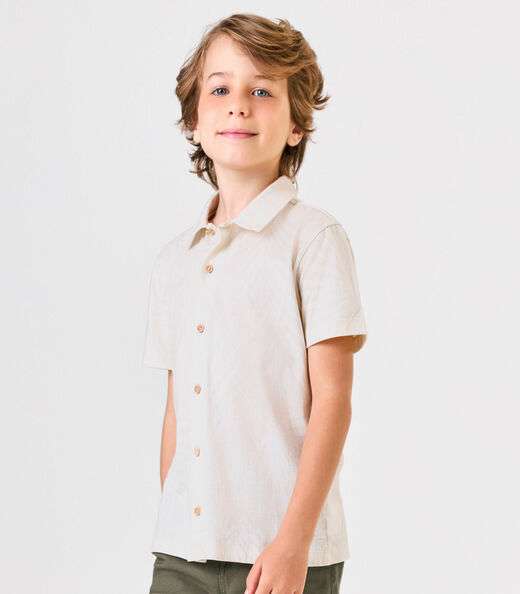 Conjunto Infantil Camisa Com Bermuda Trick Nick Bege