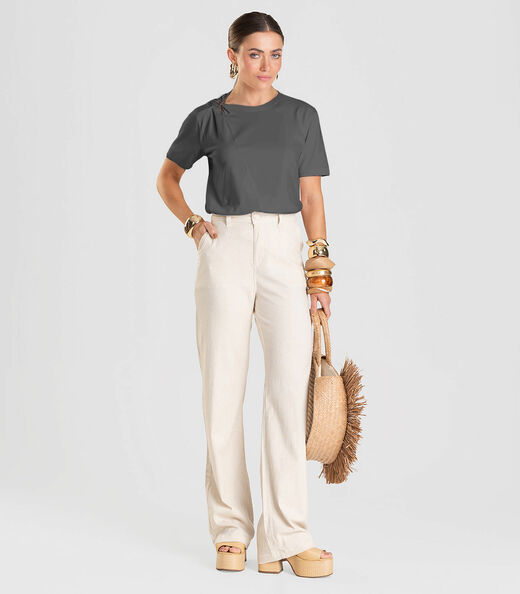 Blusa Feminina Com Detalhe em Nó Dianna Cinza