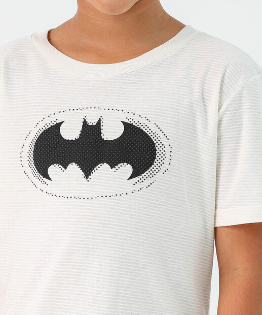 Camiseta Juvenil Batman Warner Bros Tam 10 a 16 Off White